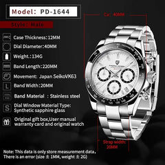 Men’s Watches Full Stainless Steel Analogue Quartz Wrist Watch for Men Luxury Waterproof Dress Wristwatch Date, Steel-White, Quartz Movement