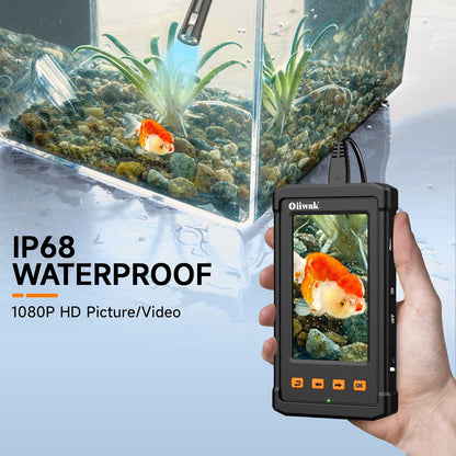 Dual Lens Endoscope for Industrial Sewer Pipe Drain Plumbing Inspection Camera Snake with Light IP68 Waterproof(15m)