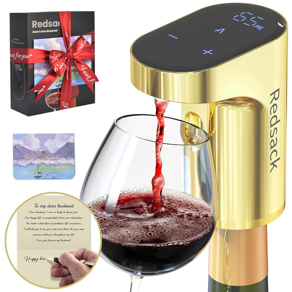Calmora Electric Liquor dispenser Aerator Electric Wine Aerator Dosing Spirits Pourer, Cool Birthday Gift For Husband, Exclusive Greeting Card For Husband (For Husband)