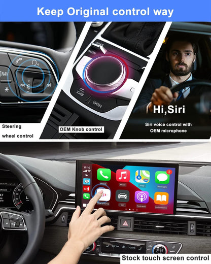 2023 CarlinKit ai Box Android Auto Wireless 4G Cellular,4+64G,8Core, Only Fit for Cars with OEM/Factory Wired CarPlay,Wireless CarPlay&Android System,Built-in Navigation,Support YouTube Netflix,etc