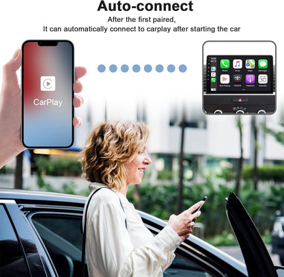 Apple Carplay Wireless Adapter, CarPlay Dongle for Factory Wired CarPlay Cars, 2023 Upgrade Plug & Play Wired Convert Wireless CarPlay, Fast and Easy Use Fit for Cars from 2015 & iPhone iOS 10+