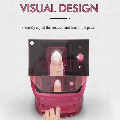 Painted Manicure Machine,3D Intelligent Automatic Nail Printer Nail Shaped Piece Printing Machine DIY Nail Printing Drying,with Touch Screen, for Nail Studio/Manicurist/Nail Lovers