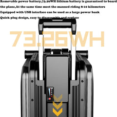 Rideable Electric Trolley Case, 20 Inch Smart Rideable Electric Trolley Case, Travel Suitcase Built-In TSA Lock, USB Charging Port, Suitable For Business Trip,Commute,Campus Activity black