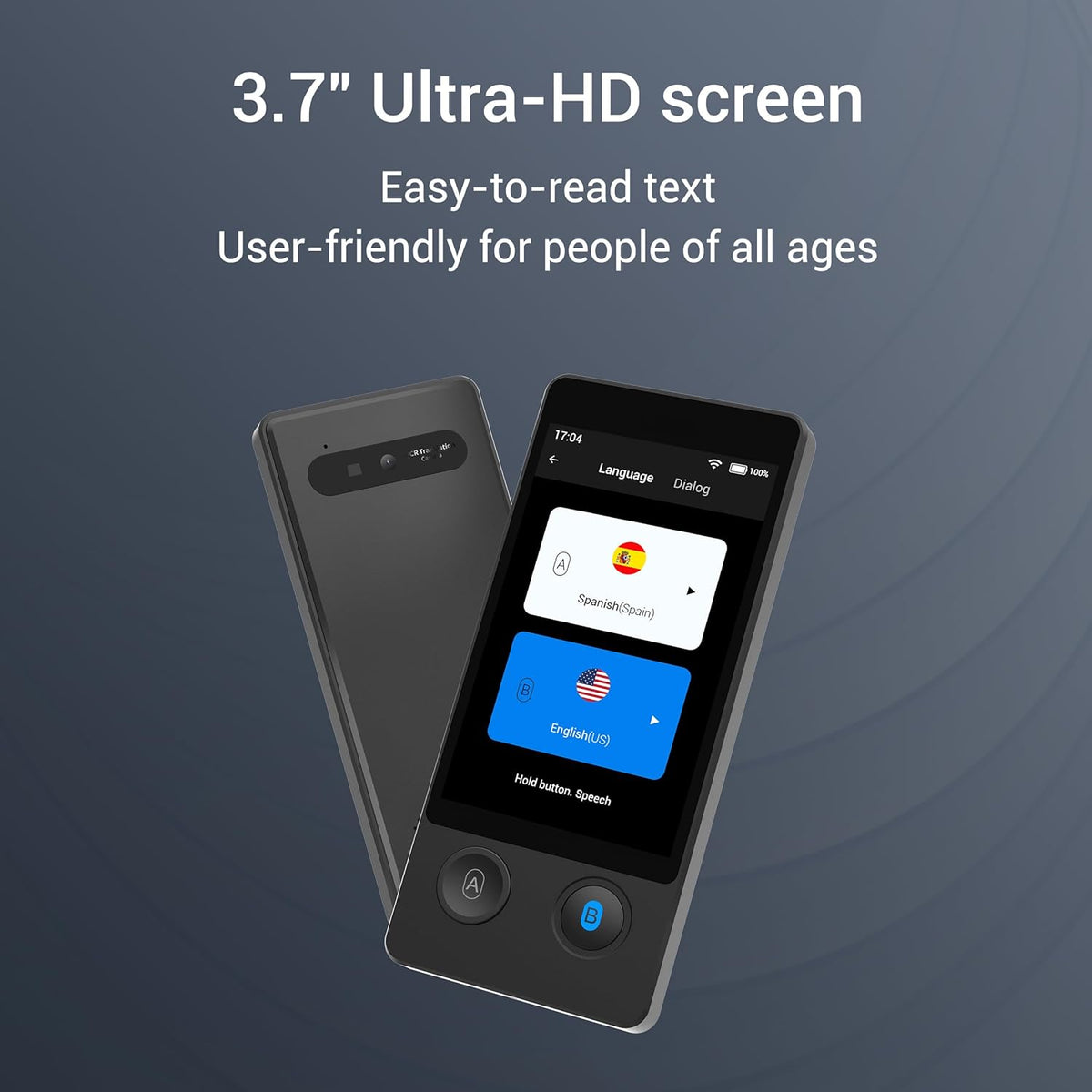 ANFIER Language Translator Device 144 Languages and Accents with 3.7 inch Touchscreen [Latest Generation Smart Translator-W12] AI Image Translator Device Portable Two-Way Voice Translator