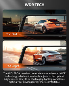 WOLFBOX G840H Mirror Dash Cam, Front & Rear 1440p