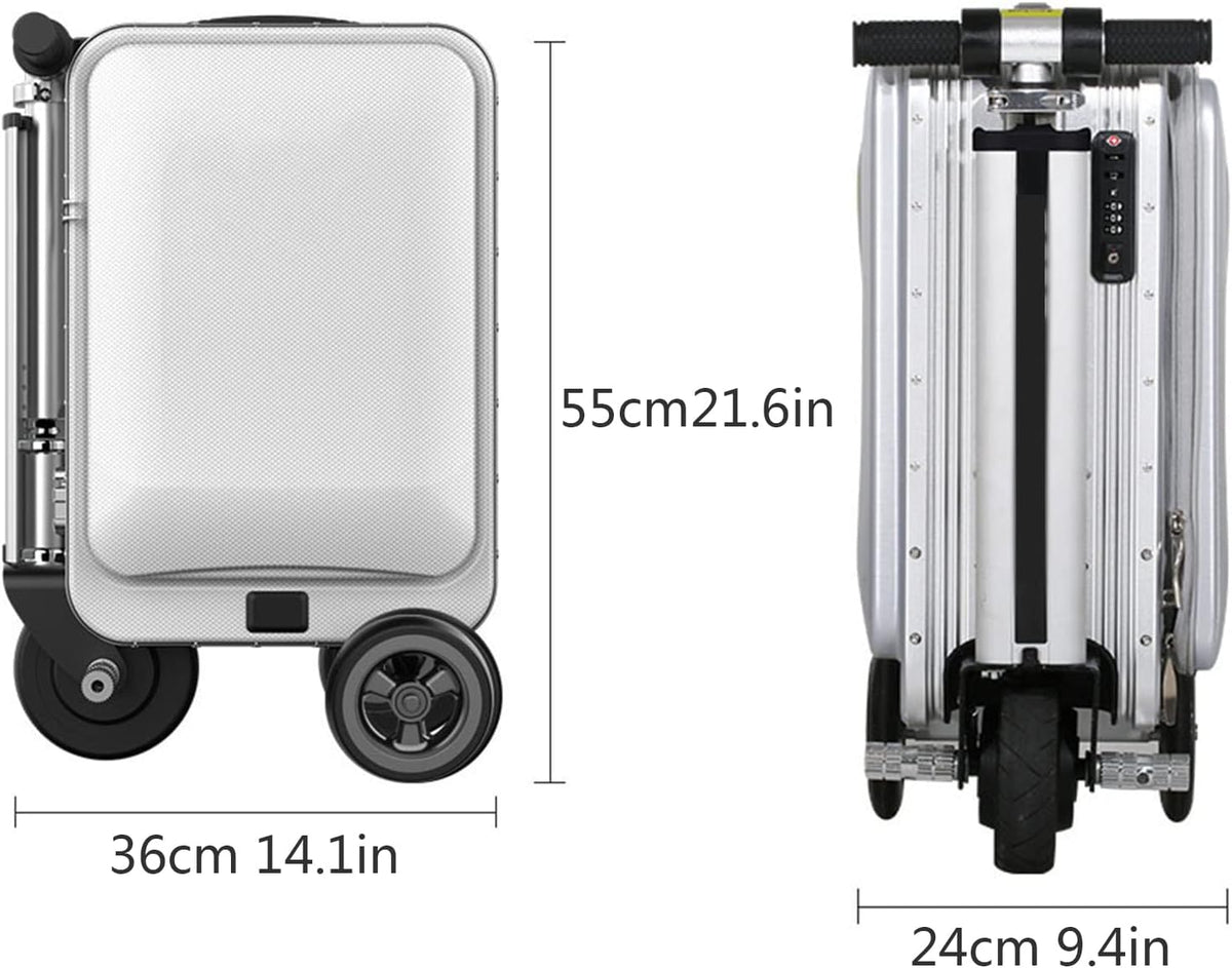 Rideable Electric Trolley Case, 20 Inch Smart Rideable Electric Trolley Case, Travel Suitcase Built-In TSA Lock, USB Charging Port, Suitable For Business Trip,Commute,Campus Activity black