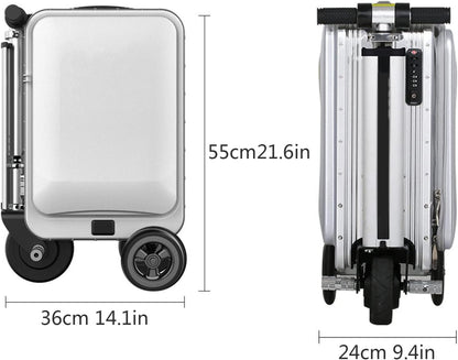 Rideable Electric Trolley Case, 20 Inch Smart Rideable Electric Trolley Case, Travel Suitcase Built-In TSA Lock, USB Charging Port, Suitable For Business Trip,Commute,Campus Activity black