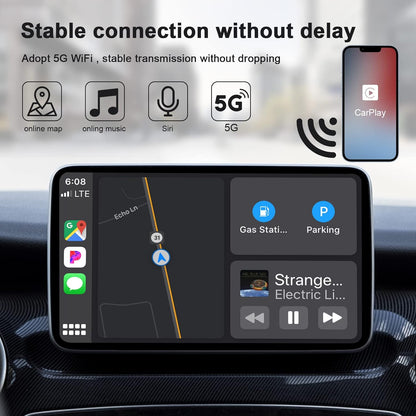 Apple Carplay Wireless Adapter, CarPlay Dongle for Factory Wired CarPlay Cars, 2023 Upgrade Plug & Play Wired Convert Wireless CarPlay, Fast and Easy Use Fit for Cars from 2015 & iPhone iOS 10+