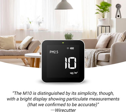 Temtop 4 in 1 Air Quality Monitor PM2.5 Formaldehyde TVOC Detector Indoor Air Pollution Detector Air Quality Tester for Home School Office Hospital (M10)