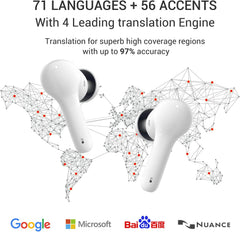 Language Translator Earbuds Language Translator Device Updated Chip 144 Languages and Acccents 0.5s Rapid Translation Music Calling and Translation (with Offline Package)