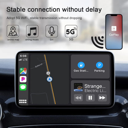 Wireless CarPlay Adapter for iPhone, Wireless Carplay Dongle Converts Factory Cars Wired Carplay to Wireless, Carplay Bluetooth Adapter, 5Ghz WiFi Auto-Connect Online Update, Support iOS 13+, White