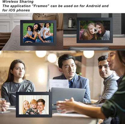 WiFi Digital Picture Frame, 10.1 Inch Digital Photo Frame with IPS HD Touch Screen, Share Photos and Videos Via Frameo App, Auto Rotate, Smart Cloud Photo Frame, 16GB