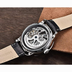Automatic Mens Watches Skeleton Mechanical Wrist Watch for Men Waterproof Genuine Leather Watchband Luxury Self-Winding Stainless Steel Analog Watch for Men Collection PAGANI DESIGN