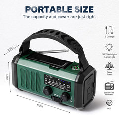 Calmora 10000mAh Crank Radio, Emergency Radio, Solar Radio, NOAA/AM/FM Weather Radio, USB Type-C Charging,Dynamo Radio,Polymer Battery,Torch & LED Reading Light, SOS Alarm,Compass for Camping