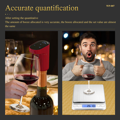 Wine Aerator – Electric Quantified Wine Pourer – Compact Wine Aerator Pourer with Adjustable Dispensing - Auto Drink Pourer for All Bottle Sizes – Easy to Use and Intuitive Design