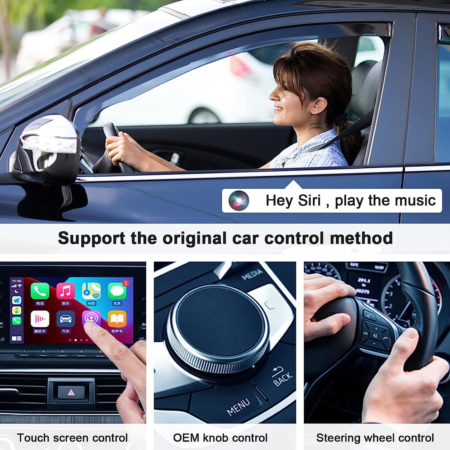 Apple Carplay Wireless Adapter, CarPlay Dongle for Factory Wired CarPlay Cars, 2023 Upgrade Plug & Play Wired Convert Wireless CarPlay, Fast and Easy Use Fit for Cars from 2015 & iPhone iOS 10+
