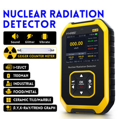 Geiger Counter Nuclear Radiation Detector - Radiation Dosimeter with LCD Display, Portable Handheld Beta Gamma X-ray Rechargeable Radiation Monitor Meter, 5 Dosage Units Switched,0.0μSv-500mSv