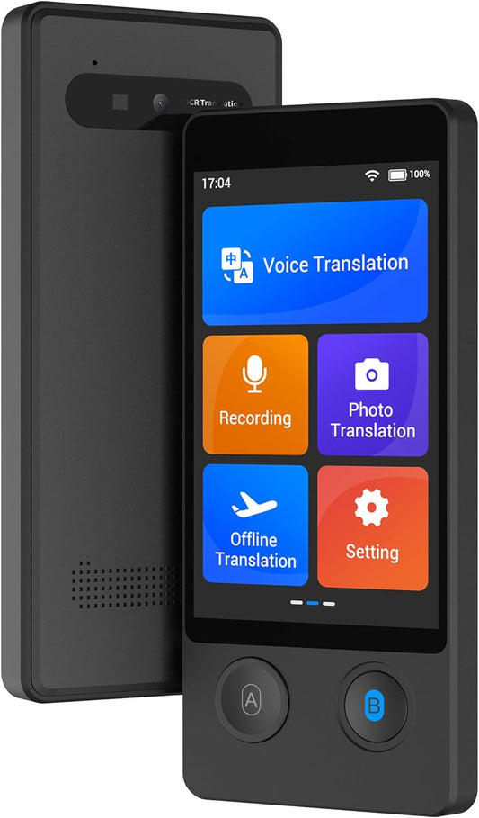 ANFIER Language Translator Device 144 Languages and Accents with 3.7 inch Touchscreen [Latest Generation Smart Translator-W12] AI Image Translator Device Portable Two-Way Voice Translator