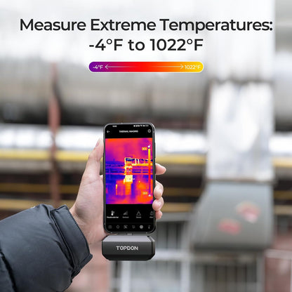TOPDON TC001 Thermal Imaging Camera Android, 256x192 IR Resolution Thermal Imager with Secondary Analysis, Test Report, Temp Alarm, -4°F~1022°F TEM Range for Smartphones and Window (Space Gray)