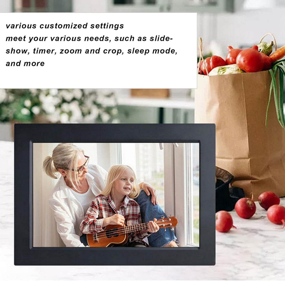 WiFi Digital Picture Frame, 10.1 Inch Digital Photo Frame with IPS HD Touch Screen, Share Photos and Videos Via Frameo App, Auto Rotate, Smart Cloud Photo Frame, 16GB