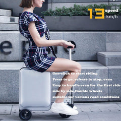 Rideable Electric Trolley Case, 20 Inch Smart Rideable Electric Trolley Case, Travel Suitcase Built-In TSA Lock, USB Charging Port, Suitable For Business Trip,Commute,Campus Activity black