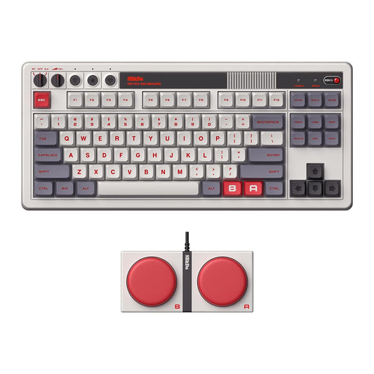 8Bitdo Mechanical Keyboard, Bluetooth/2.4G/Usb-C Hot-Swappable Gaming Keyboard, 87 Keys, English Layout, Dual Super Programmable Buttons Suitable For Windows And Android (N Version)