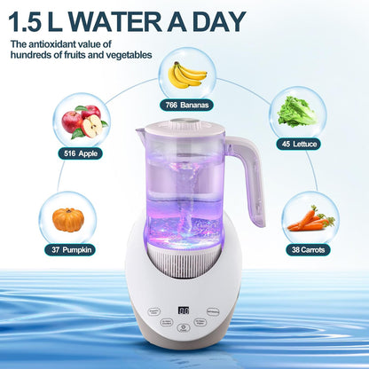Calmora Hydrogen Water Ionizer Machine, Hydrogen Water Pitcher, Hydrogen Rich Water Health Pitcher for Home, Hydrogen Water Generator, Balanced pH Water Ionizer