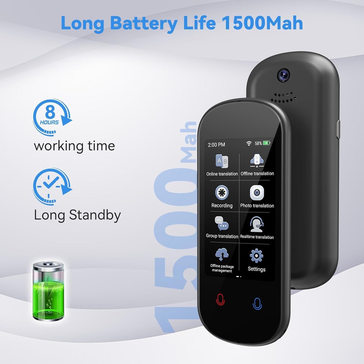 Calmora Language Translator Device No WiFi Needed, 137+ Languages Voice Translator Device Two-Way, Real Time Instant Translation Device Support Offline/Recording/Photo Translation for Travel Business Gift