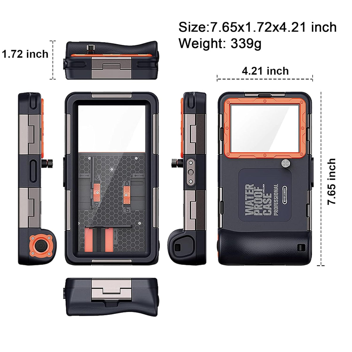 Calmora Professional Waterproof Diving Case for Snorkeling, 15M/50FT Underwater Photo & Video Protective Housings Lanyard for iPhone 17/16/15/14/13/12Pro Max/XR/XS/X Samsung Galaxy S25/24/23/22 Ultra/Plus