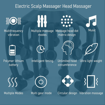Calmora Octopus Shaped Electric Head Massager Electric Scalp Massager with Red Light