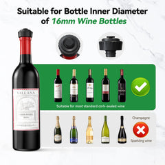 Calmora Vacuum Sealer for Food (Compact Vacuum Sealer Machine +30 Mason Jar Lids+ Wine Stopper), Handheld Mason Jar Vacuum Sealer for 10X Preservation & Fresh, 80Kpa Portable Vacuum Food Saver