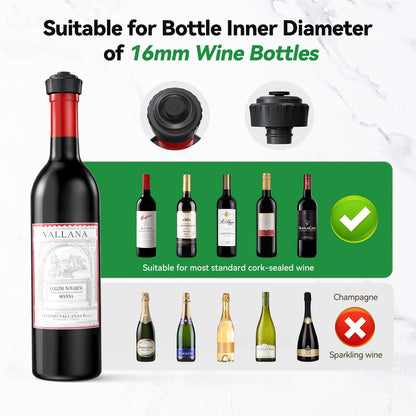 Calmora Vacuum Sealer for Food (Compact Vacuum Sealer Machine +30 Mason Jar Lids+ Wine Stopper), Handheld Mason Jar Vacuum Sealer for 10X Preservation & Fresh, 80Kpa Portable Vacuum Food Saver