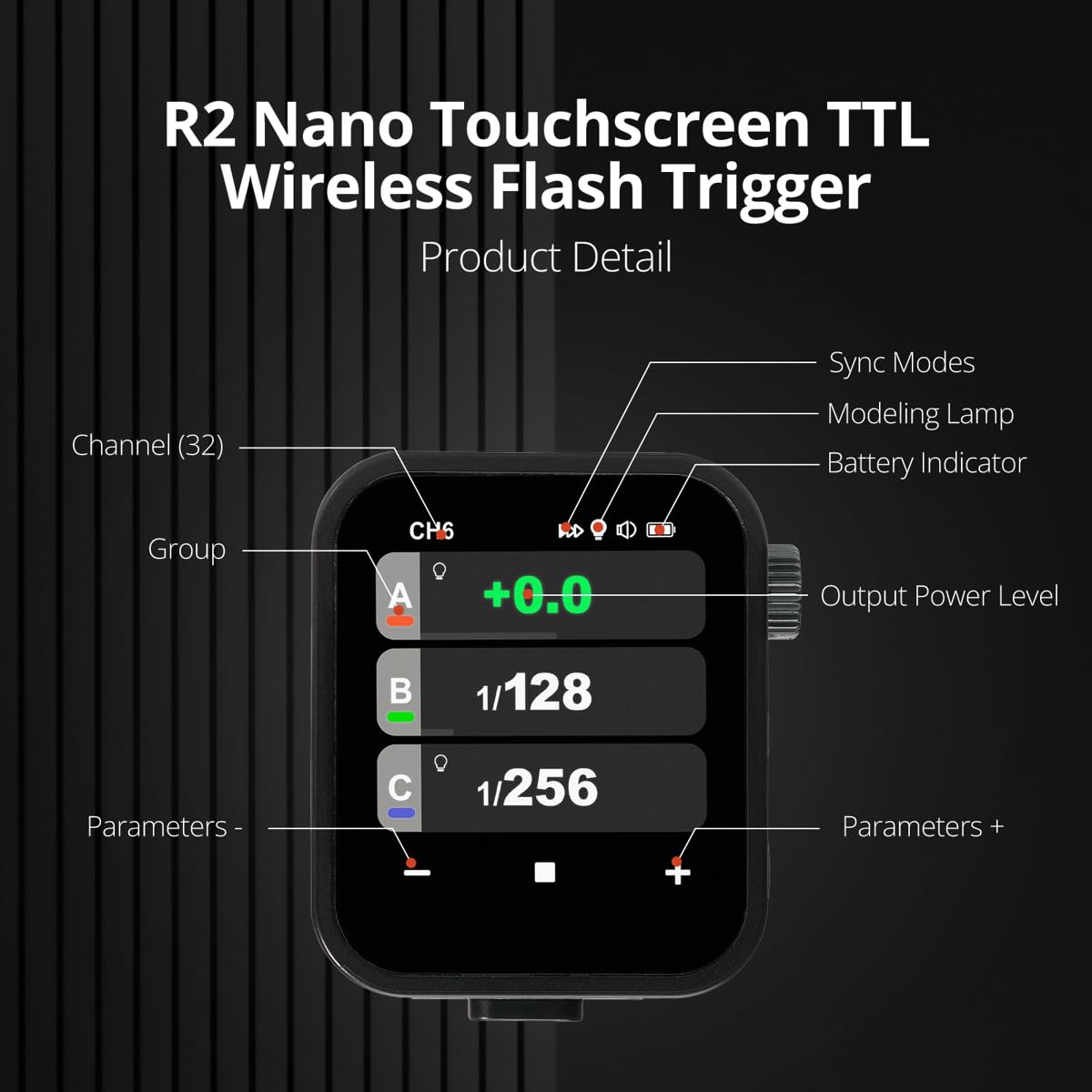 Calmora R2 Nano Touchscreen TTL Wireless Flash Trigger for Olympus and Panasonic, Godox X3