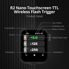 Calmora R2 Nano Touchscreen TTL Wireless Flash Trigger for Olympus and Panasonic, Godox X3