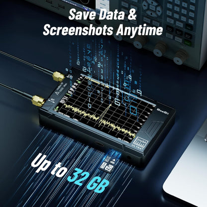 SeeSii TinySA Ultra+ ZS407 7.3GHz Spectrum Analyzer: 2025 Upgraded 4 Inch HW V0.5.4 100kHz-7.3GHz Handheld Tiny Frequency Analyzer - 2-in-1 RF Signal Generator 100kHz to 900MHz MF/HF/VHF UHF Input