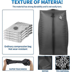 CALMORA Vacuum Kit Reusable Air Seal Compression Bags with Wireless Vacuum Pump Suitcases Backpack Space Saver Airline Travel Airback Vacpack (2-Pack, Medium (Vacuum Pump Included)