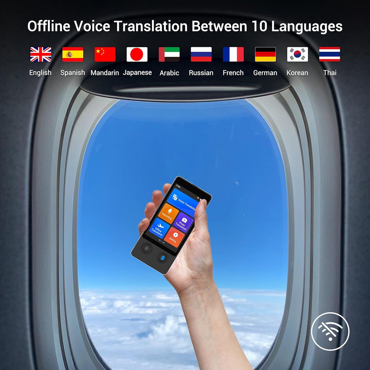 ANFIER Language Translator Device 144 Languages and Accents with 3.7 inch Touchscreen [Latest Generation Smart Translator-W12] AI Image Translator Device Portable Two-Way Voice Translator