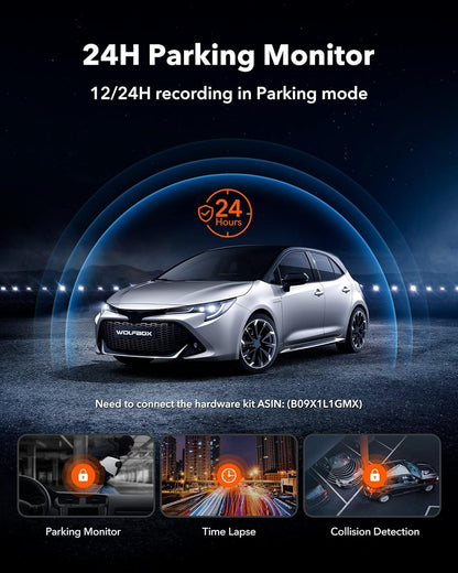 WOLFBOX G930 4K 10" Rear View Mirror Camera, Dash Cam Front and Rear for Car with 32GB Card, Touch Screen Smart Rear View Mirror Backup Camera, Parking Monitor, Reverse Assist, GPS, Support 256GB Max