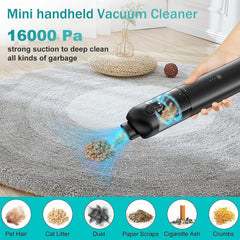 Handheld Vacuum Cleaner – 16,000 Pa Cordless Car Vacuum