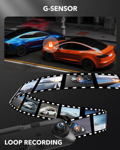 WOLFBOX G840H Mirror Dash Cam, Front & Rear 1440p