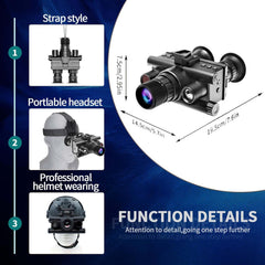 Calmora 4K Digital Infrared Head Mounted Night Vision Goggles for Adults, Thermal Goggles Military Tactical Night Vision Binoculars with 32G Memory Card