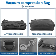 CALMORA Vacuum Kit Reusable Air Seal Compression Bags with Wireless Vacuum Pump Suitcases Backpack Space Saver Airline Travel Airback Vacpack (2-Pack, Medium (Vacuum Pump Included)