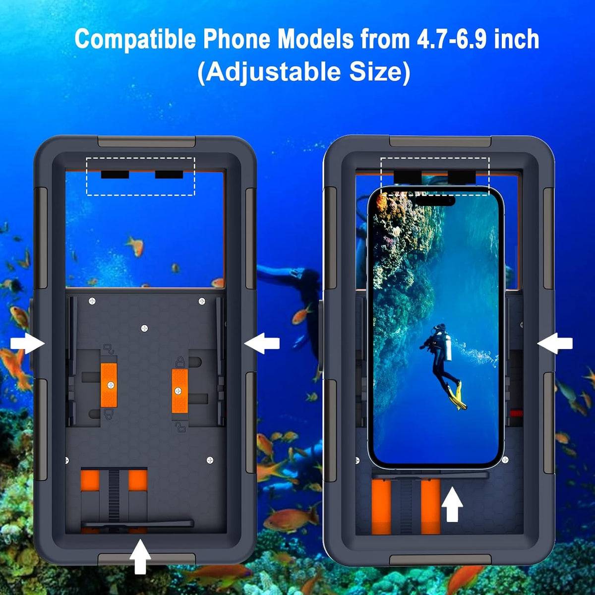 Waterproof Diving Case for Snorkeling - iPhone/Galaxy 15M