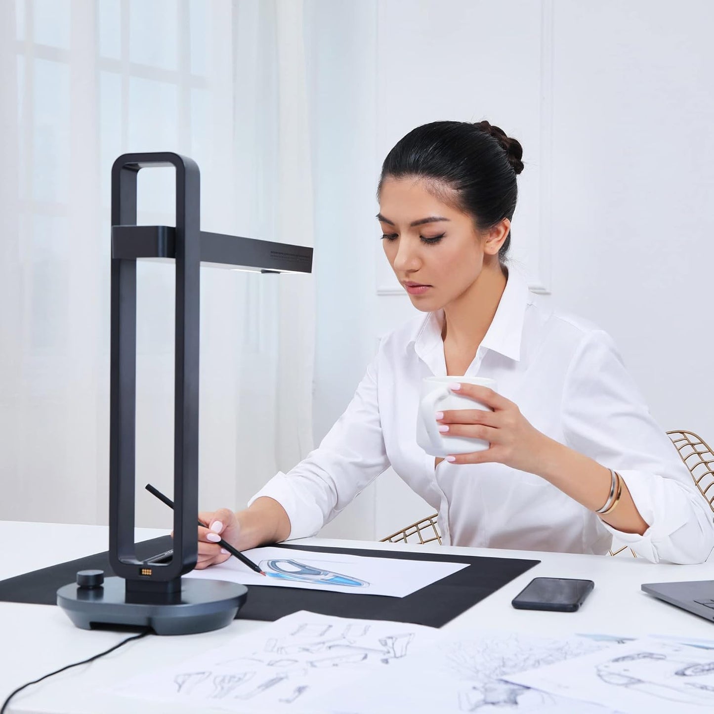 CALMORA CZUR Aura Pro Portable Book Scanner, A3 Document Scanner, Auto-Flatten & Fingerprint Removal Technologies, Multi-Language OCR, 90° Foldable, for Mac & Windows