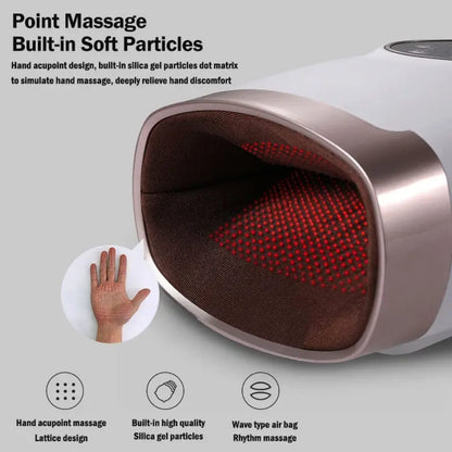 CALMORA Touchscreen Electric Hand Massager with Compression, 4 Levels Pressure Point Therapy Massager for Arthritis, Pain Relief, Carpal Tunnel and Finger Numbness, Shiatsu Massage Machine with Heat