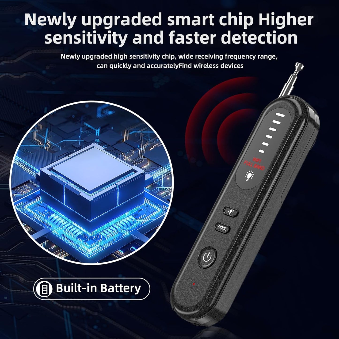 Calmora Hidden Camera Detector, Anti Spy Camera Detector Wireless Rechargeable for Home, Office, Travel, Hotels