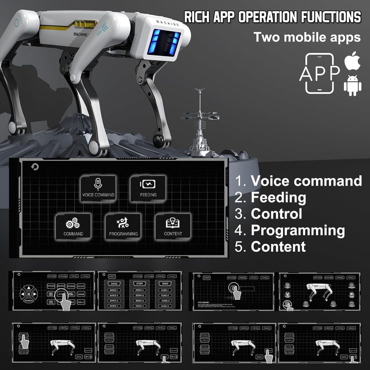 AI Robot Dog - Smart Dancing Kung-Fu Pet with App Control