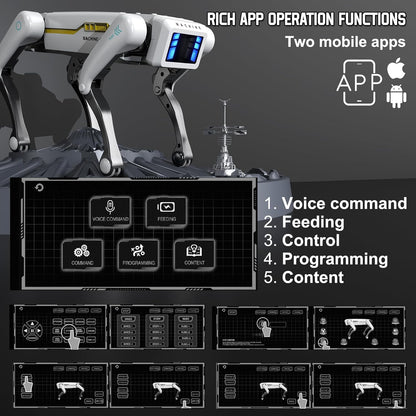 CALMORA Robot Dog, AI Smart Pet, Will Dance and Kungfu, with APP/Remote Control, Support Action Programming, Ideal Gift for 4-8 Kids