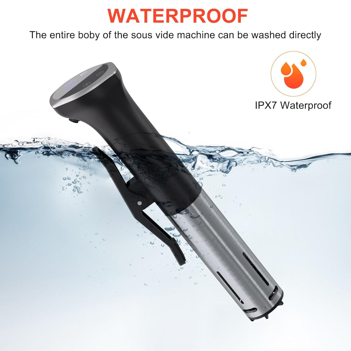 CALMORA Sous Vide Machine WIFI, Sous Vide Cooker 1100W Cooking Machine with LED Stainless Steel Precision Cooker Immersion Circulator