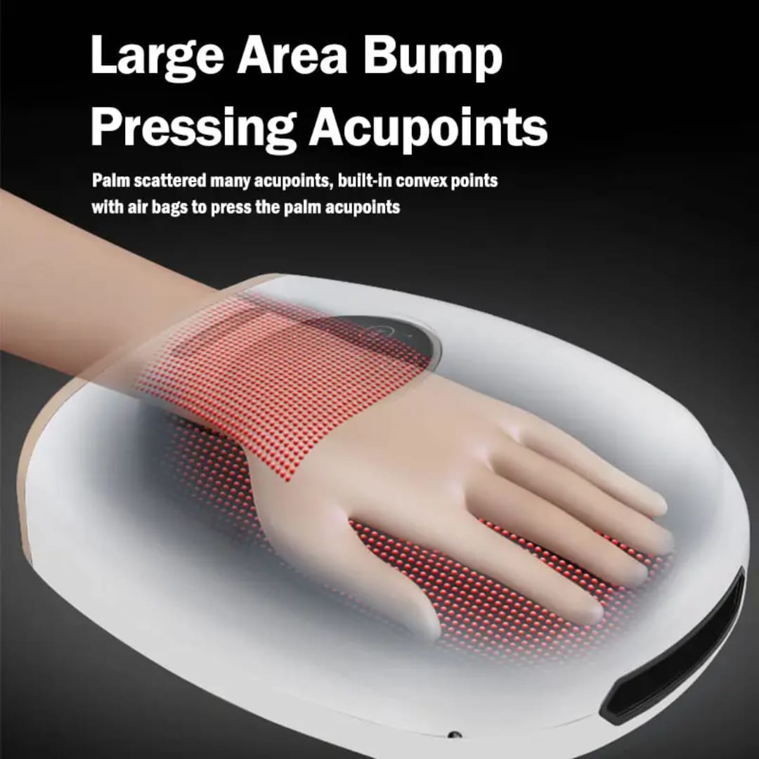 CALMORA Touchscreen Electric Hand Massager with Compression, 4 Levels Pressure Point Therapy Massager for Arthritis, Pain Relief, Carpal Tunnel and Finger Numbness, Shiatsu Massage Machine with Heat
